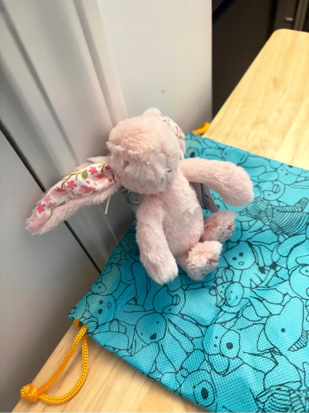 Jellycat White Plush Bunny Keyring